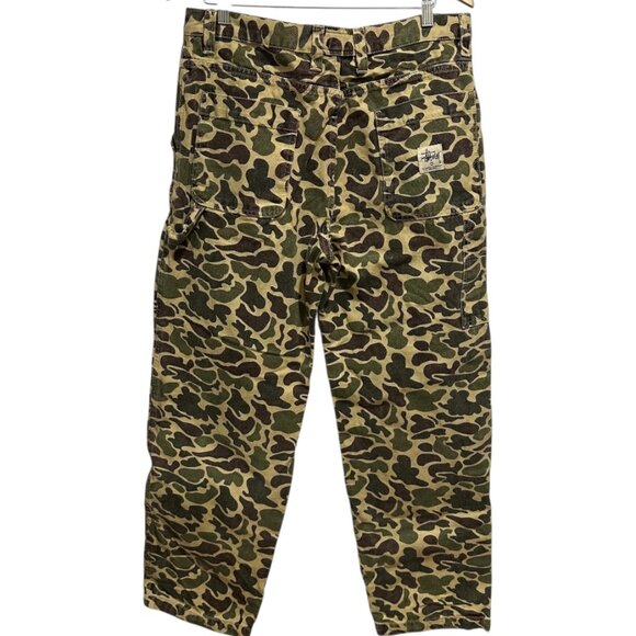 Stüssy 100% Cotton Camo Workgear Cargo Style Pants - Size 32 - Picture 2 of 16